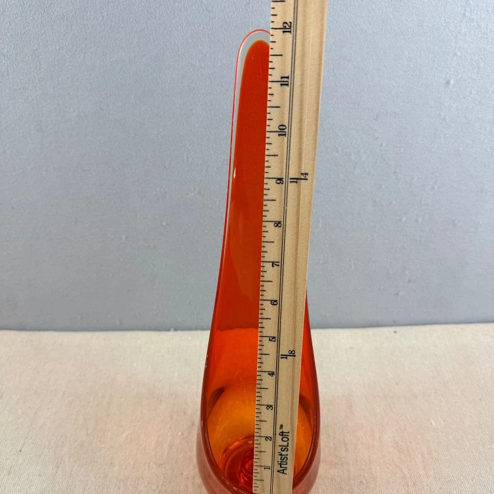 Viking Glass Persimmon Orange Taperglow Candle Holder Epic‎ Series 14.5